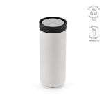 Vaso de viaje de acero inoxidable reciclado de doble pared 340ml color blanco