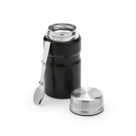 Tarro de comida de acero reciclado con cuchara plegable 740ml color negro segunda vista