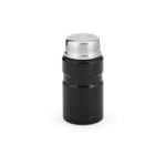 Tarro de comida de acero reciclado con cuchara plegable 740ml color negro vista trasera