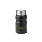 Tarro de comida de acero reciclado con cuchara plegable 740ml color negro