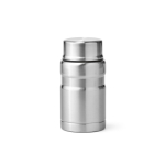 Tarro de comida de acero reciclado con cuchara plegable 740ml color plateado