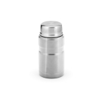 Tarro de comida de acero reciclado con cuchara plegable 740ml color plateado vista trasera