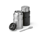 Tarro de comida de acero reciclado con cuchara plegable 740ml