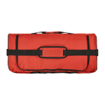 Bolsa deportiva impermeable de plástico eco con bolsillo oculto 50L color rojo vista de detalle