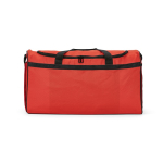 Bolsa deportiva impermeable de plástico eco con bolsillo oculto 50L color rojo vista frontal