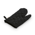 Guante de cocina con pulgar separado en algodón reciclado 220g /m2 color negro segunda vista