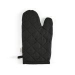 Guante de cocina con pulgar separado en algodón reciclado 220g /m2 color negro vista trasera