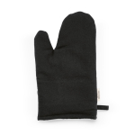 Guante de cocina con pulgar separado en algodón reciclado 220g /m2 color negro vista frontal