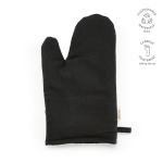 Guante de cocina con pulgar separado en algodón reciclado 220g /m2 color negro