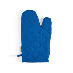 Guante de cocina con pulgar separado en algodón reciclado 220g /m2 color azul vista trasera