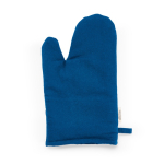 Guante de cocina con pulgar separado en algodón reciclado 220g /m2 color azul vista frontal