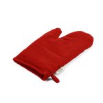 Guante de cocina con pulgar separado en algodón reciclado 220g /m2 color rojo