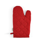 Guante de cocina con pulgar separado en algodón reciclado 220g /m2 color rojo vista trasera