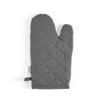 Guante de cocina con pulgar separado en algodón reciclado 220g /m2 color gris vista trasera