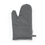 Guante de cocina con pulgar separado en algodón reciclado 220g /m2 color gris vista frontal