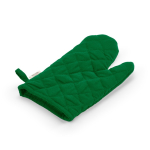 Guante de cocina con pulgar separado en algodón reciclado 220g /m2 color verde segunda vista