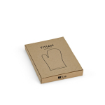 Guante de cocina con pulgar separado en algodón reciclado 220g /m2 vista en caja