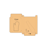 Guante de cocina con pulgar separado en algodón reciclado 220g /m2