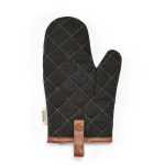 Guante de cocina robusto de algodón eco con pulgar separado 280 g/m2 color negro vista trasera