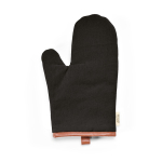 Guante de cocina robusto de algodón eco con pulgar separado 280 g/m2 color negro vista frontal