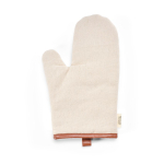 Guante de cocina robusto de algodón eco con pulgar separado 280 g/m2 color natural vista frontal