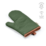 Guante de cocina robusto de algodón eco con pulgar separado 280 g/m2 color verde militar