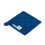 Agarrador de cocina de algodón reciclado con asa para colgar 180 g/m2 color azul segunda vista