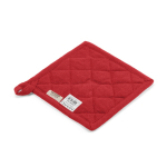 Agarrador de cocina de algodón reciclado con asa para colgar 180 g/m2 color rojo segunda vista