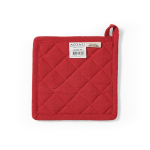 Agarrador de cocina de algodón reciclado con asa para colgar 180 g/m2 color rojo vista trasera