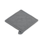 Agarrador de cocina de algodón reciclado con asa para colgar 180 g/m2 color gris