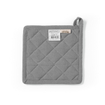 Agarrador de cocina de algodón reciclado con asa para colgar 180 g/m2 color gris vista trasera