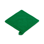Agarrador de cocina de algodón reciclado con asa para colgar 180 g/m2 color verde