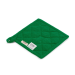 Agarrador de cocina de algodón reciclado con asa para colgar 180 g/m2 color verde segunda vista
