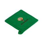 Agarrador de cocina de algodón reciclado con asa para colgar 180 g/m2 color verde