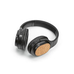 Auriculares inalámbricos con parte en corcho y con gran alcance de 10m color negro tercera vista