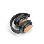 Auriculares inalámbricos con parte en corcho y con gran alcance de 10m color negro cuarta vista