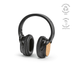 Auriculares inalámbricos con parte en corcho y con gran alcance de 10m color negro