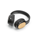 Auriculares inalámbricos con bambú, carga USB-C y batería de 8H color negro tercera vista