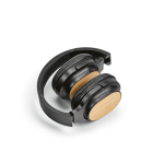 Auriculares inalámbricos con bambú, carga USB-C y batería de 8H color negro cuarta vista