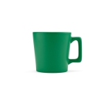 Taza de cerámica con acabado mate disponible en colores vivos 220ml color verde vista frontal
