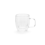 Taza de vidrio de borosilicato con doble pared 50ml color transparente