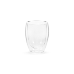 Vaso de vidrio de borosilicato de doble pared y sin asas 300ml color transparente