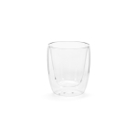 Vaso de vidrio de borosilicato de doble pared y sin asas 220ml color transparente