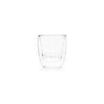 Vaso de vidrio de borosilicato de doble pared y sin asas 60ml color transparente vista frontal