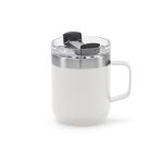 Taza de acero inoxidable reciclado con tapa giratoria 350ml color blanco