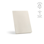 Libreta con cubierta de cáñamo y tapa flexible A5 hojas a puntos color blanco