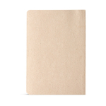 Cuaderno con cubierta de banana y espacio para fecha A5 hojas a puntos color champagne vista trasera