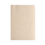 Cuaderno con cubierta de banana y espacio para fecha A5 hojas a puntos color champagne vista frontal