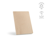 Cuaderno con cubierta de banana y espacio para fecha A5 hojas a puntos color champagne
