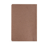 Libreta con portada flexible de residuos de café A5 hojas a puntos color marrón claro vista trasera